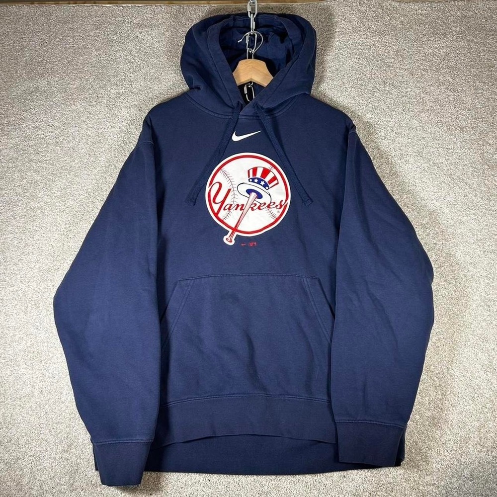 Men's Nike New York Yankees center swoosh navy blue hoodie Size XL